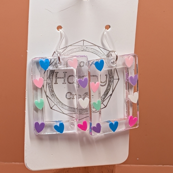 Jewelry - Colorful Heart Dangle Earrings